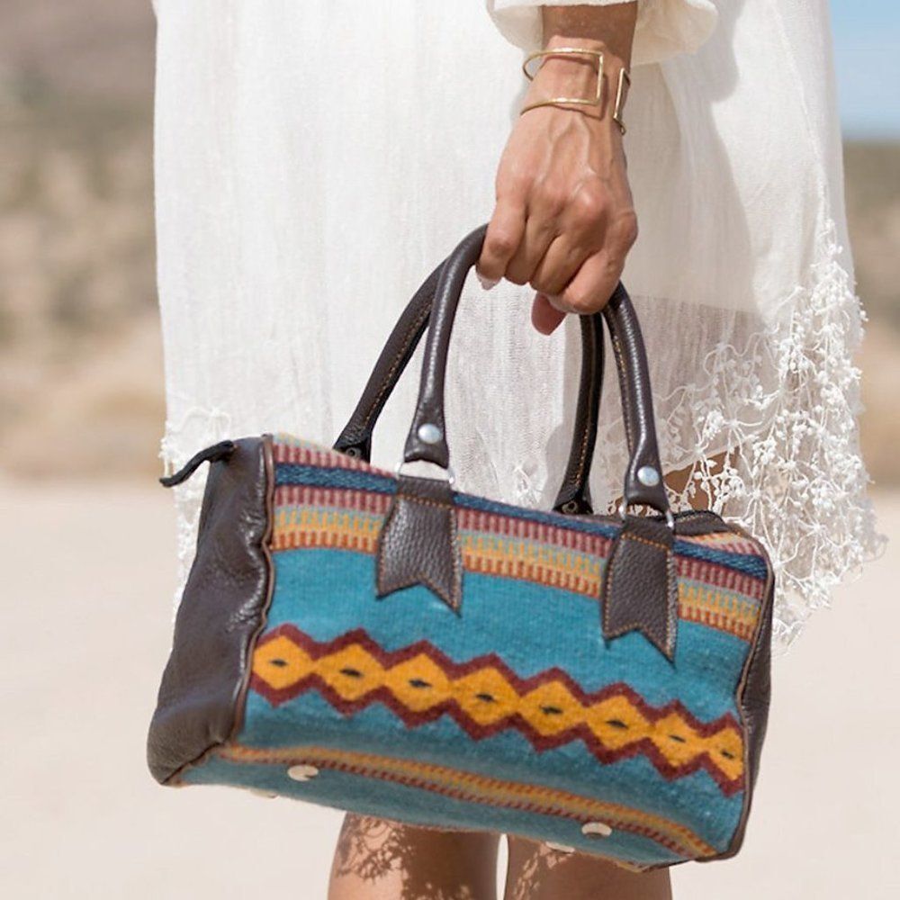 ILANO Designer Leather + Wool Boho Purse​